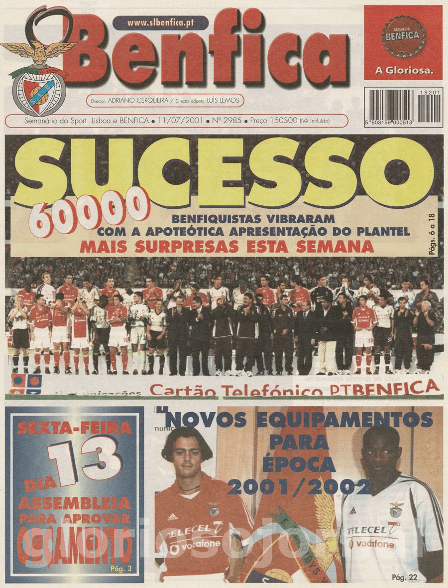 jornal o benfica 2985 2001-07-11